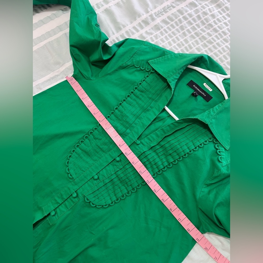 BCBGMaxAzria Vibrant Green Button Down Shirt size S - Picture 6 of 12